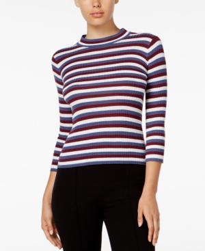 Kensie Striped Mock-neck Top