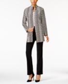 Jm Collection Petite Chevron Open-front Jacket, Only At Macy's