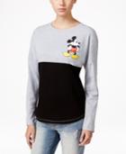 Hybrid Juniors' Long-sleeve Disney Mickey Mouse Graphic Top