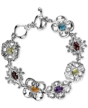 Carolyn Pollack Multi-gemstone Link Bracelet (5 Ct. T.w.) In Sterling Silver