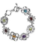 Carolyn Pollack Multi-gemstone Link Bracelet (5 Ct. T.w.) In Sterling Silver