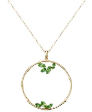Sis By Simone I Smith 18k Gold Over Sterling Silver Necklace, Green Crystal Pendant (3/8 Ct. T.w.)