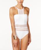 Kenneth Cole Tough Luxe Crochet High-neck One-piece Swimsuit Women's Swimsuit