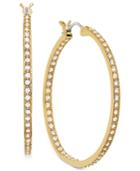 Swarovski Earring, 22k Gold-plated Crystal Somerset Hoop Earrings