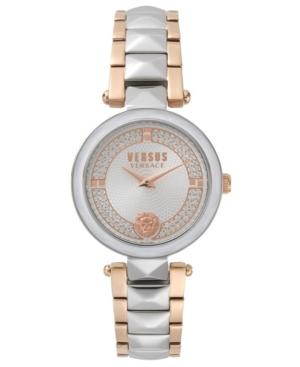 Versus Women's Convent Garden Crystal Two Tone Silver/rose Gold Bracelet Watch 36mm