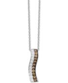 Le Vian Chocolatier Diamond Curved Stripe 18 Pendant Necklace (3/8 Ct. T.w.) In 14k White Gold