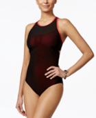 Calvin Klein High-neck Mesh Racerback One-piece Swimsuit Women's Swimsuit