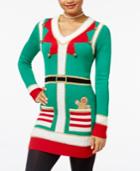 Hooked Up By Iot Juniors' Elf Holiday Tunic Sweater