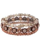 Lonna & Lilly Gold-tone Bead & Stone Multi-layer Bangle Bracelet