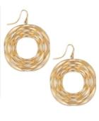 Sis By Simone I Smith Destiny Circle Drop Earrings In 18k Gold Over Sterling Silver