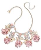 Inc International Concept Gold-tone Flower, Stone & Crystal Statement Necklace, 15 + 3 Extender, Created For Macy's