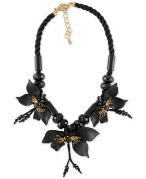 Rachel Rachel Roy Gold-tone Stone Flower Statement Necklace, 16 + 2 Extender