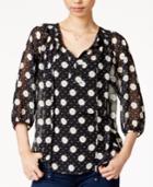 Maison Jules Sheer Printed Top, Only At Macy's