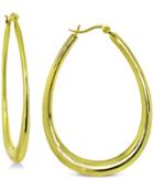 Giani Bernini Graduated Oval Hoop Earrings In 18k Gold-plated Sterling Silver, Created For Macy's