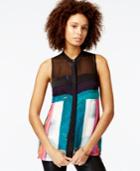 Rachel Rachel Roy Sleeveless Printed Illusion Shirt