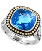 Effy Blue Topaz Ring (6-9/10 Ct. T.w.) In Sterling Silver With 18k Gold Accents