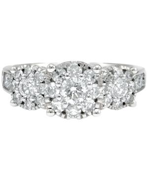 Diamond Cluster Floral Ring (1-1/2 Ct. T.w.) In 14k White Gold