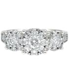 Diamond Cluster Floral Ring (1-1/2 Ct. T.w.) In 14k White Gold