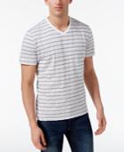 Alfani Men's Stripe V-neck T-shirt, Created For Macy's