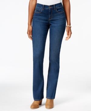 Style & Co Petite Tummy-control Marine Wash Bootcut Jeans, Only At Macy's