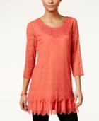 Style & Co. Eyelet Lace Tunic, Only At Macy's