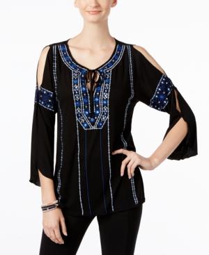 Inc International Concepts Embellished Peasant Top, Only At Macy's