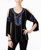 Inc International Concepts Embellished Peasant Top, Only At Macy's