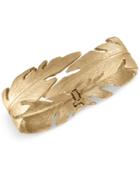 Rachel Rachel Roy Gold-tone Feather Hinged Bangle Bracelet