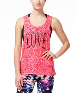 Material Girl Active Juniors' Cutout-back Graphic Tank Top, Only At Macy's