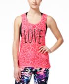 Material Girl Active Juniors' Cutout-back Graphic Tank Top, Only At Macy's