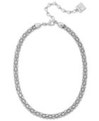Anne Klein Silver-tone Pave Accent Tubular Collar Necklace