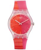 Swatch Women's Swiss Lampoonia Red & Pink Silicone Strap Watch 41mm Suok117