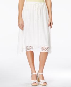 Alice Through The Looking Glass Juniors' Handkerchief-hem Midi Skirt