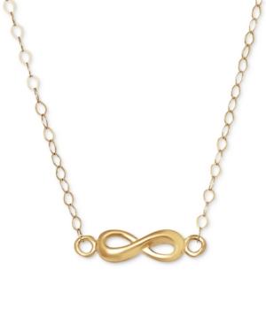 Polished Infinity Pendant Necklace In 10k Gold