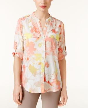 Calvin Klein Floral-print Utility Shirt