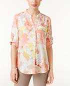 Calvin Klein Floral-print Utility Shirt