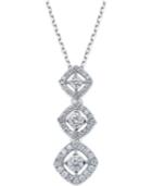 Diamond Graduated Pendant Necklace In 14k White Gold (1/2 Ct. T.w.)