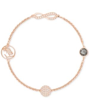 Swarovski Rose Gold-tone Crystal Faith And Infinity Bracelet