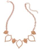 Inc International Concepts Rose Gold-tone Pave Navette Statement Necklace, Created For Macy's