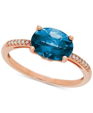London Blue Topaz (2-1/2 Ct. T.w.) & Diamond Accent Ring In 14k Rose Gold