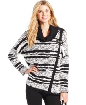 Calvin Klein Cowl-neck Striped Sweater