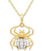 Diamond Spider Pedant Necklace (1/10 Ct. T.w.) In 10k Gold