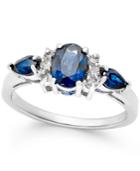 Sapphire (1-5/8 Ct. T.w.) And Diamond (1/8 Ct. T.w.) Ring In 14k White Gold