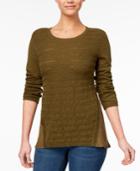 Style & Co High-low Contrast Sweater Available In Regular & Petite Sizes, Created For Macy's
