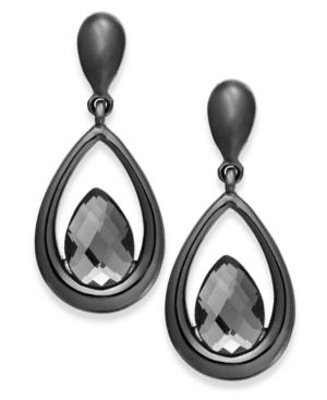 Alfani Hematite-tone Faceted Stone Teardrop Earrings