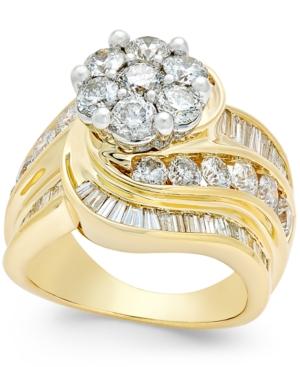 Diamond Cluster Swirl Ring (4 Ct. T.w.) In 14k Gold