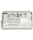 Dkny Logo Zip Around Metallic Wallet, Created For Macy's