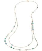 Carolee Gold-tone Two-layer Stone Long Statement Necklace