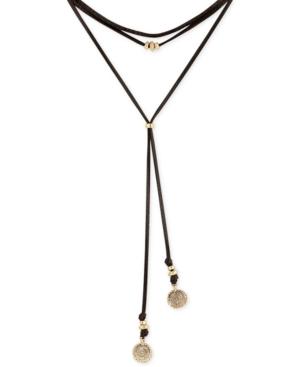 Lucky Brand Leather Choker Charm Necklace