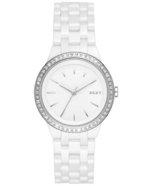 Dkny Women's Park Slope White Ceramic Bracelet Watch 36mm Ny2528